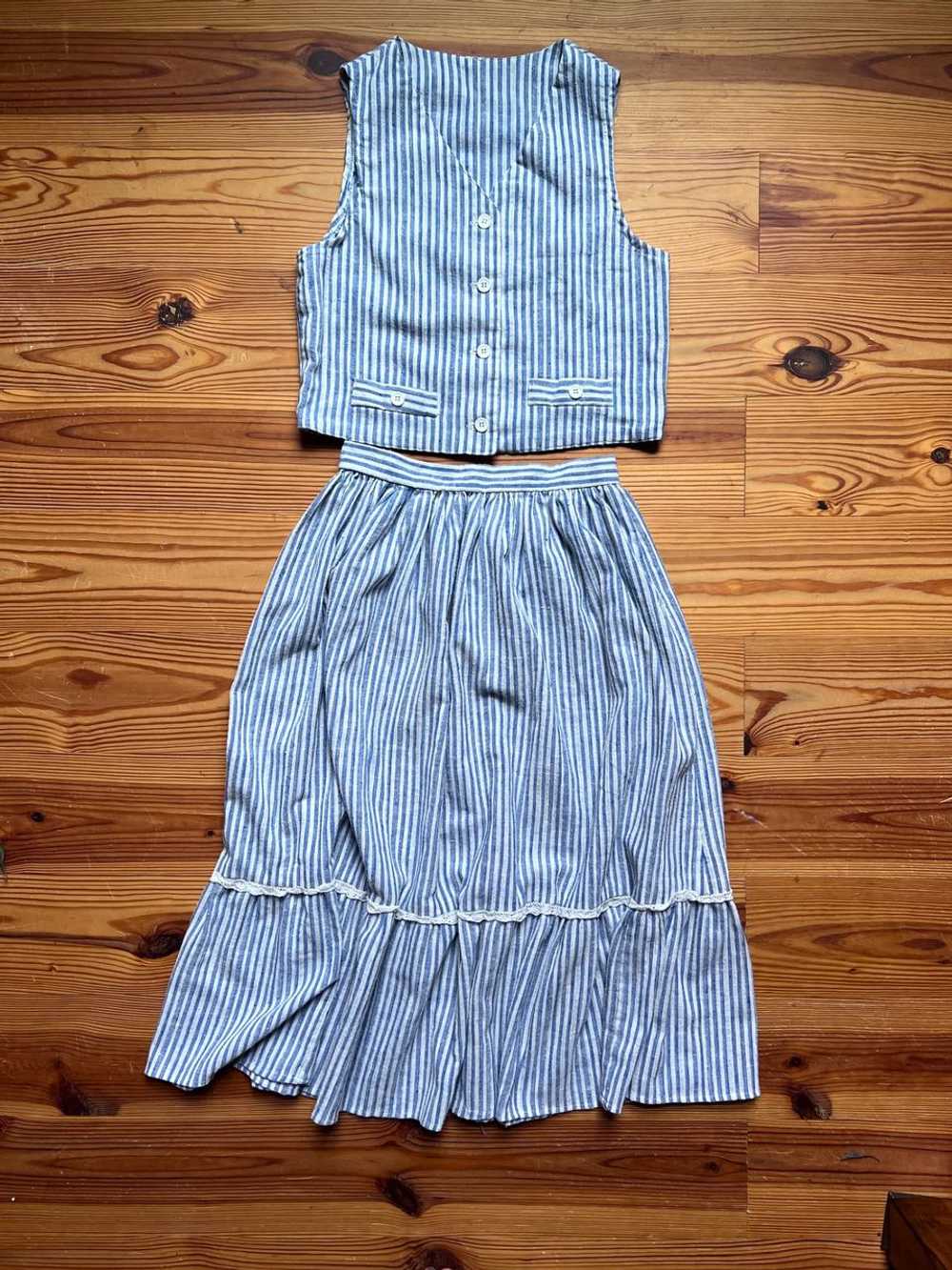 Authentic Vintage Blue & White Stripe Set (XS) |… - image 1