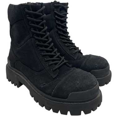 BALENCIAGA/Lace Up Boots/US 9/Cotton/BLK/ - image 1