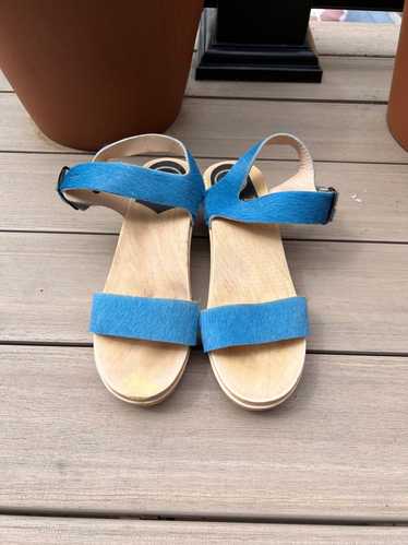 No. 6 Blue pony hair clogs (41) | Used, Secondhand