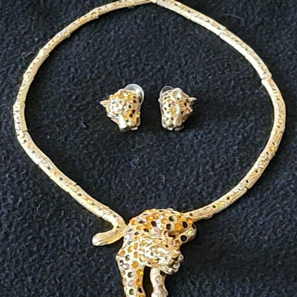 Panther Necklace and Earring Set - image 1