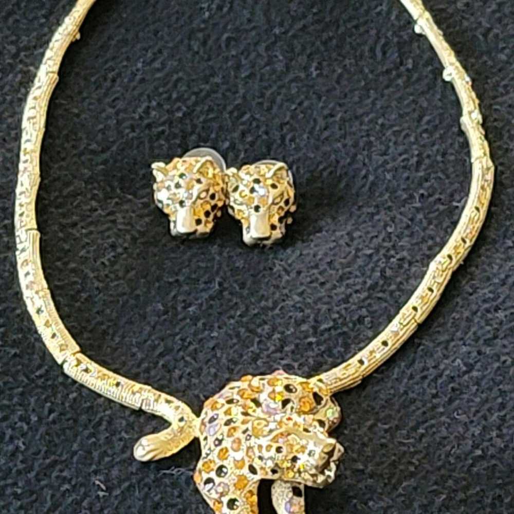 Panther Necklace and Earring Set - image 2