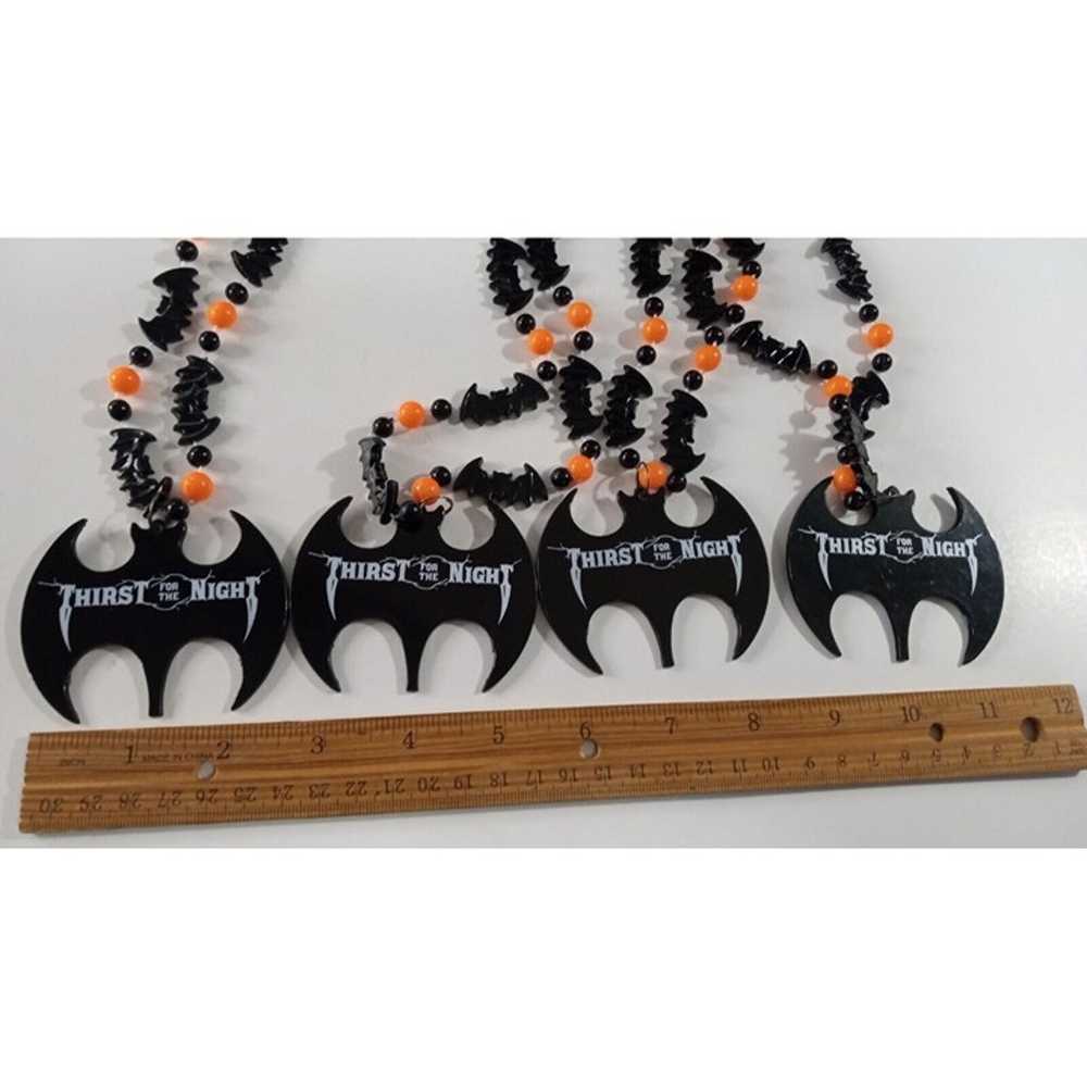 Vintage Budweiser Bat Halloween Necklace Beads Lo… - image 2