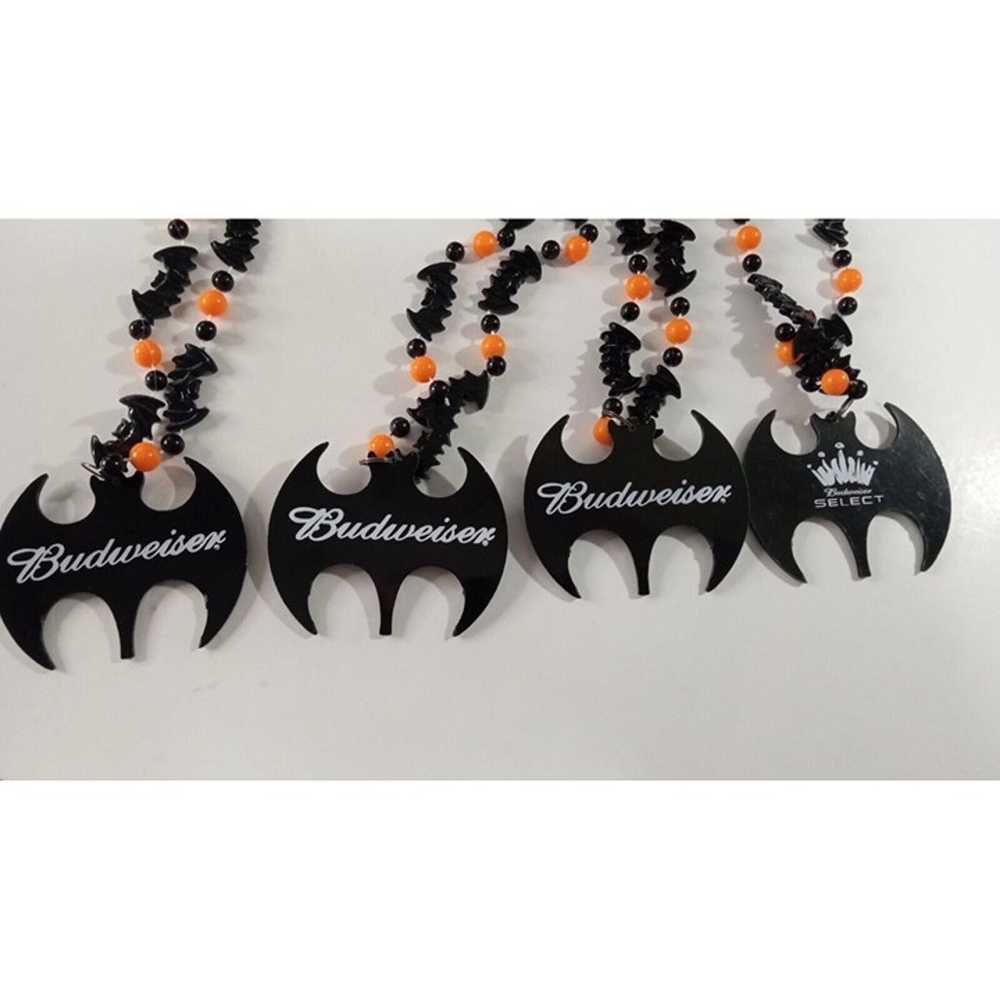 Vintage Budweiser Bat Halloween Necklace Beads Lo… - image 3