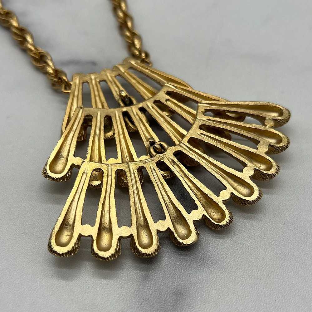 Napier 1970s “Pipes of Pan” Necklace Gold Tone - image 2