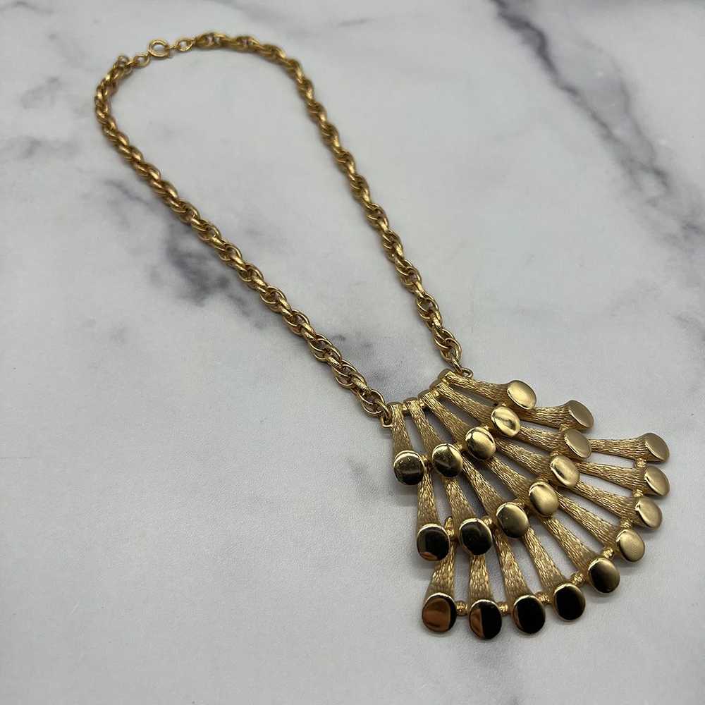 Napier 1970s “Pipes of Pan” Necklace Gold Tone - image 5