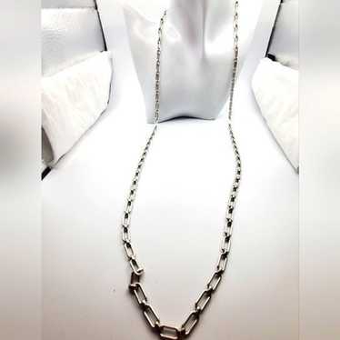 Roget silver tone link chain  necklace N2507 - image 1