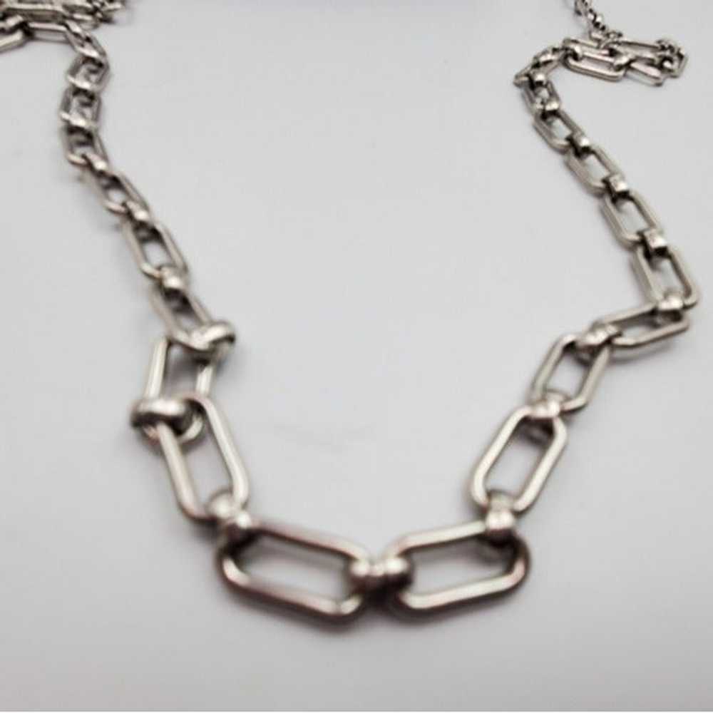 Roget silver tone link chain  necklace N2507 - image 2