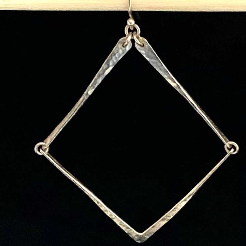 Sterling Silver YF# Large 3” Diamond Shaped Sterl… - image 4