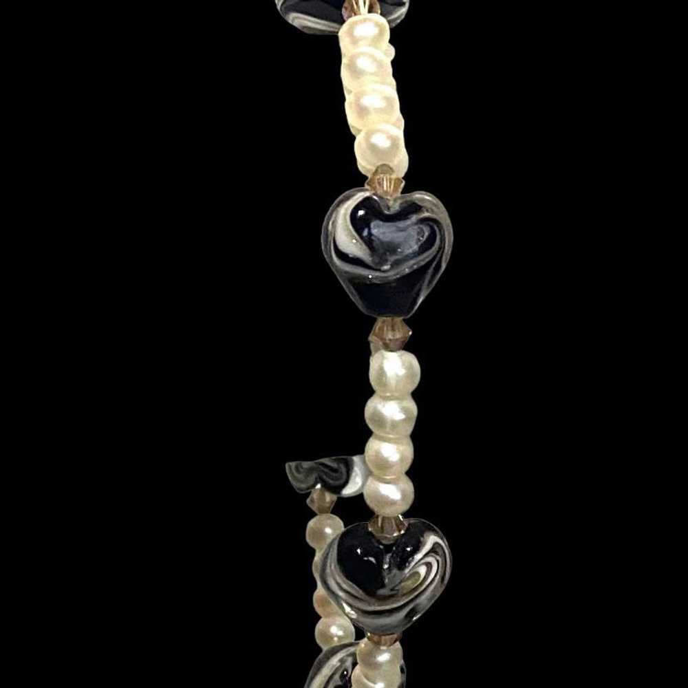 Sterling Silver RO#x Lovely Pearl, Glass Hearts &… - image 4