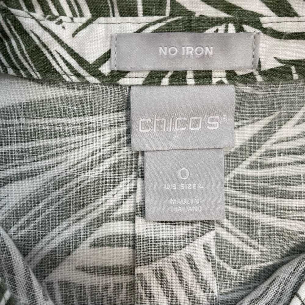 Chicos Chico's Linen Fresh Leaves No Iron Shirt S… - image 8