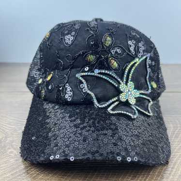 Other Flower Hat Black Flower Hat Black Cap Hat A… - image 1