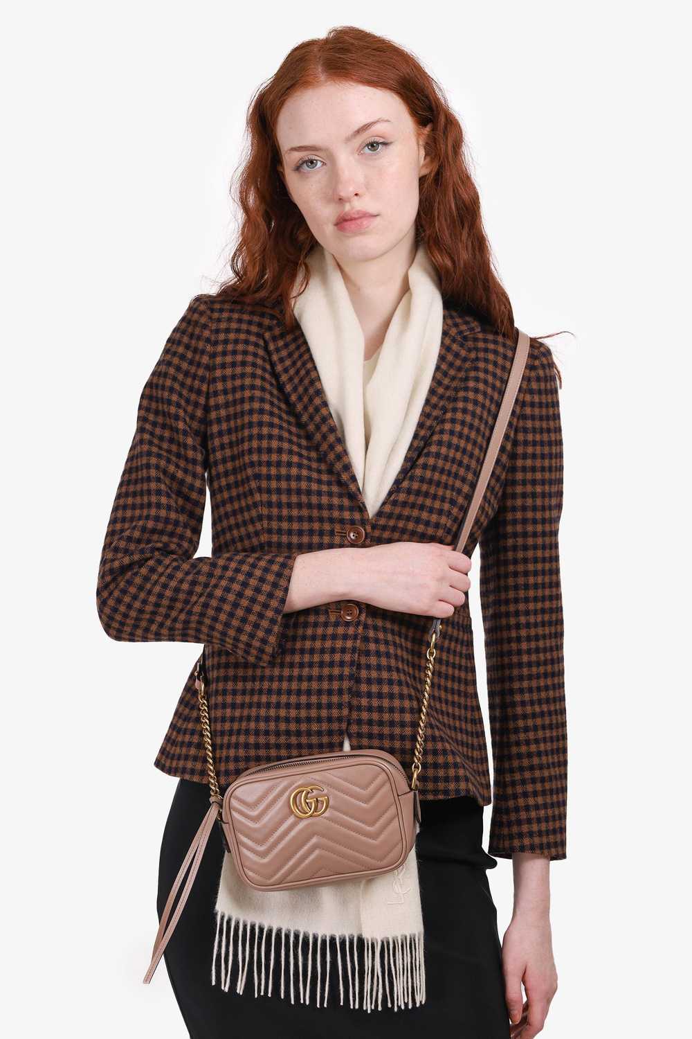 Gucci Nude Calfskin Matelasse Mini GG Marmont Mat… - image 1