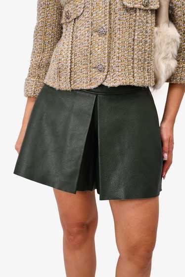 Valentino Green Leather Bermuda Shorts Size 4