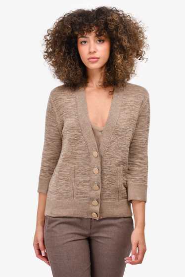 Fendi Vintage Brown Marl Wool/Cashmere Buttoned Ca