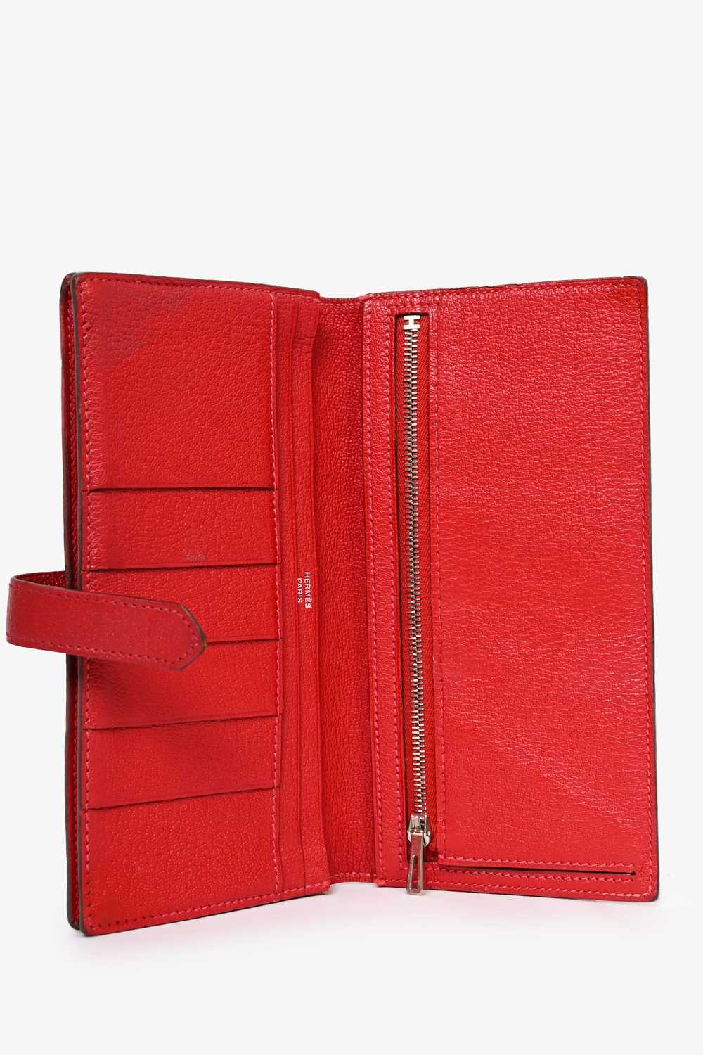 Hermès 2013 Red Chevre Leather Bearn Wallet (Reto… - image 6