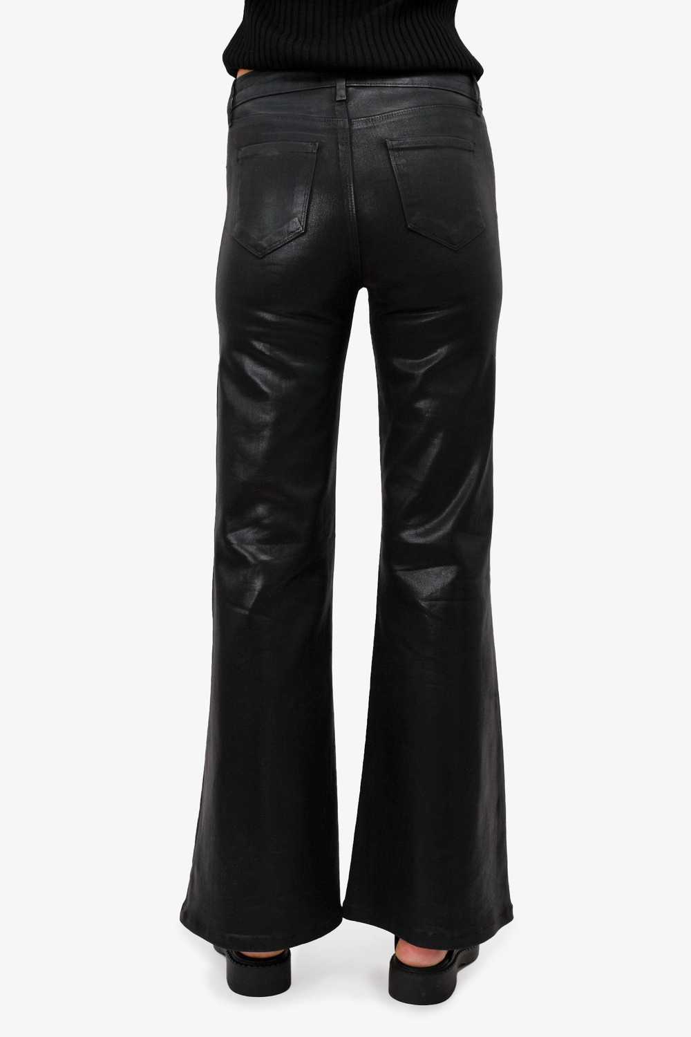 L'Agence Black Wax Coated High Waisted Flare Pant… - image 3