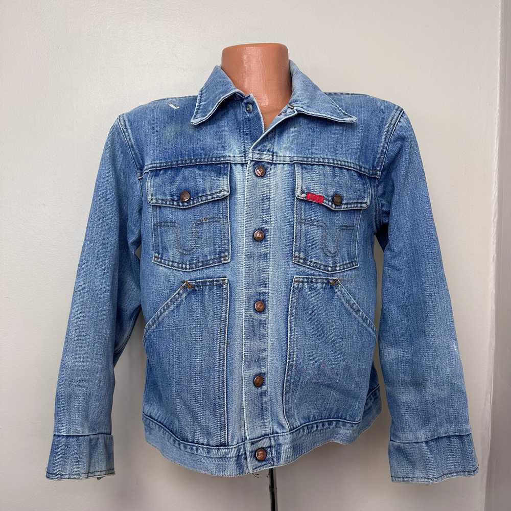 1970s Denim Jacket, Big Smith Size M/L, Worn, Dis… - image 1