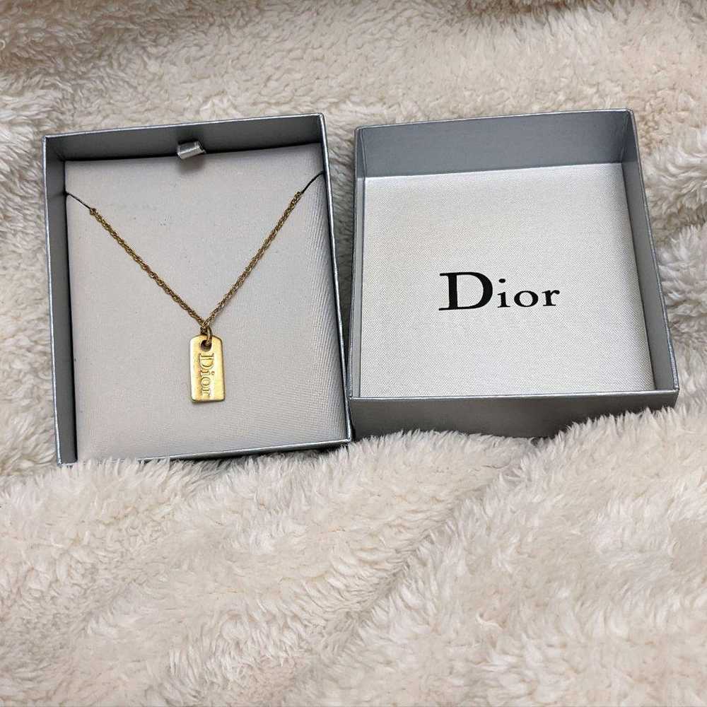 【Vintage/Dior】Dior Logo Plate Necklace Ultra Rare - image 1