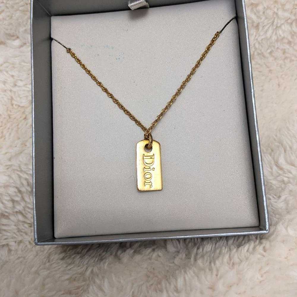 【Vintage/Dior】Dior Logo Plate Necklace Ultra Rare - image 2