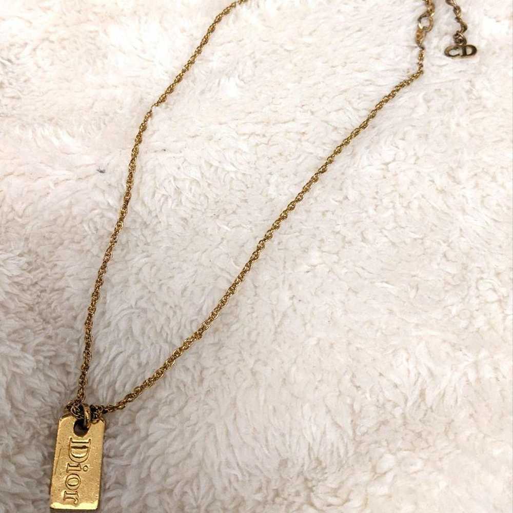 【Vintage/Dior】Dior Logo Plate Necklace Ultra Rare - image 3