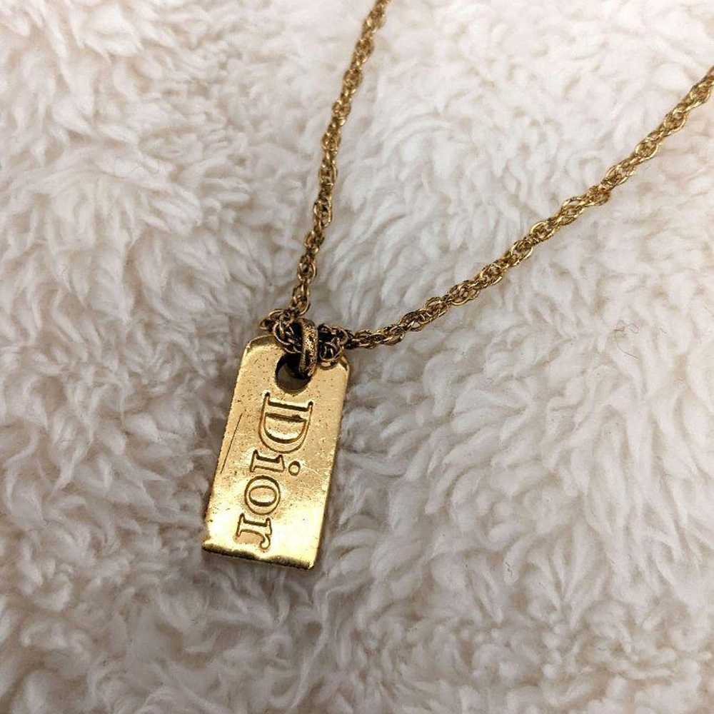 【Vintage/Dior】Dior Logo Plate Necklace Ultra Rare - image 4