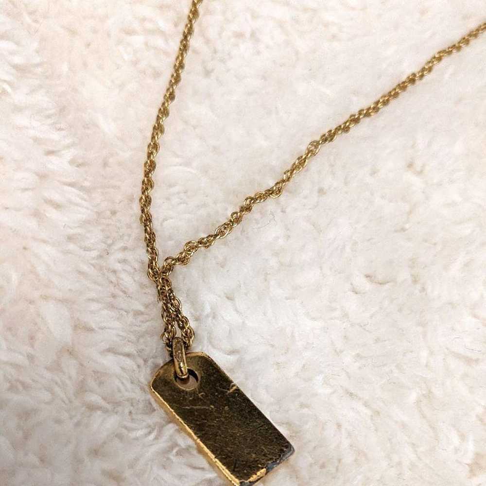 【Vintage/Dior】Dior Logo Plate Necklace Ultra Rare - image 5