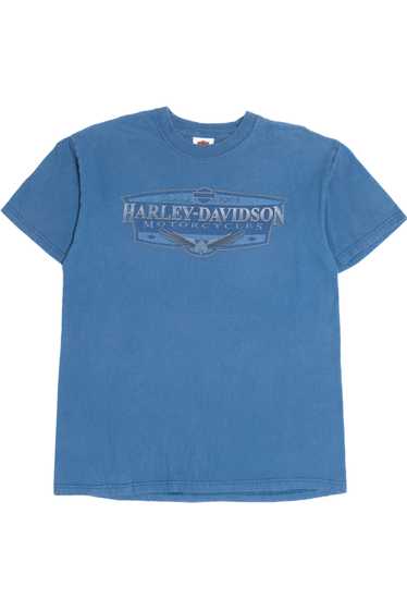 Harley Davidson "Olathe, Kansas" Faded Blue T-Shi… - image 1