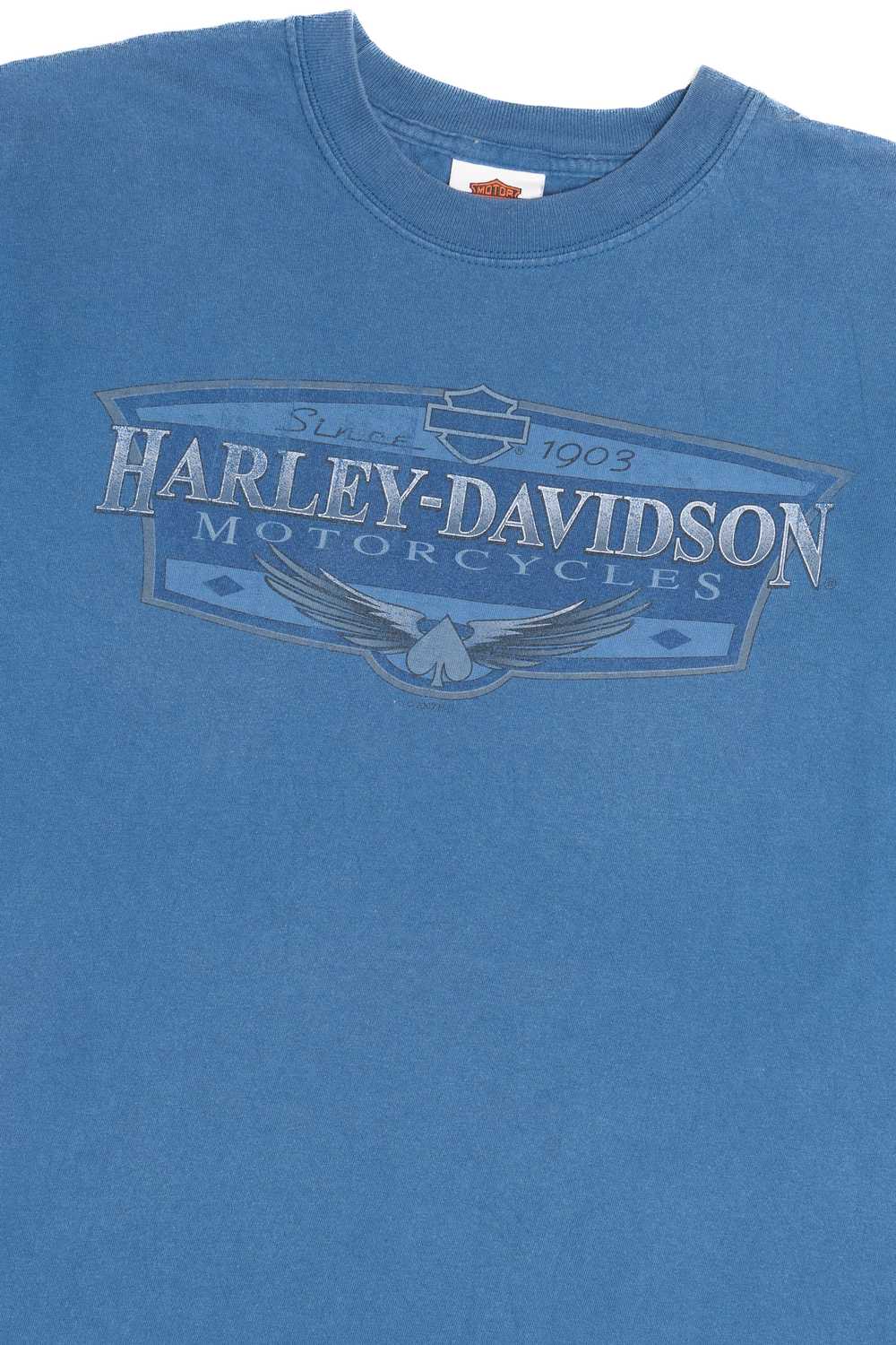 Harley Davidson "Olathe, Kansas" Faded Blue T-Shi… - image 3