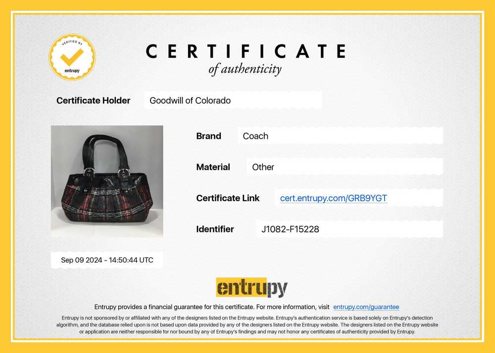 Authentic COACH Signature Canvas Poppy Tartan Pla… - image 1