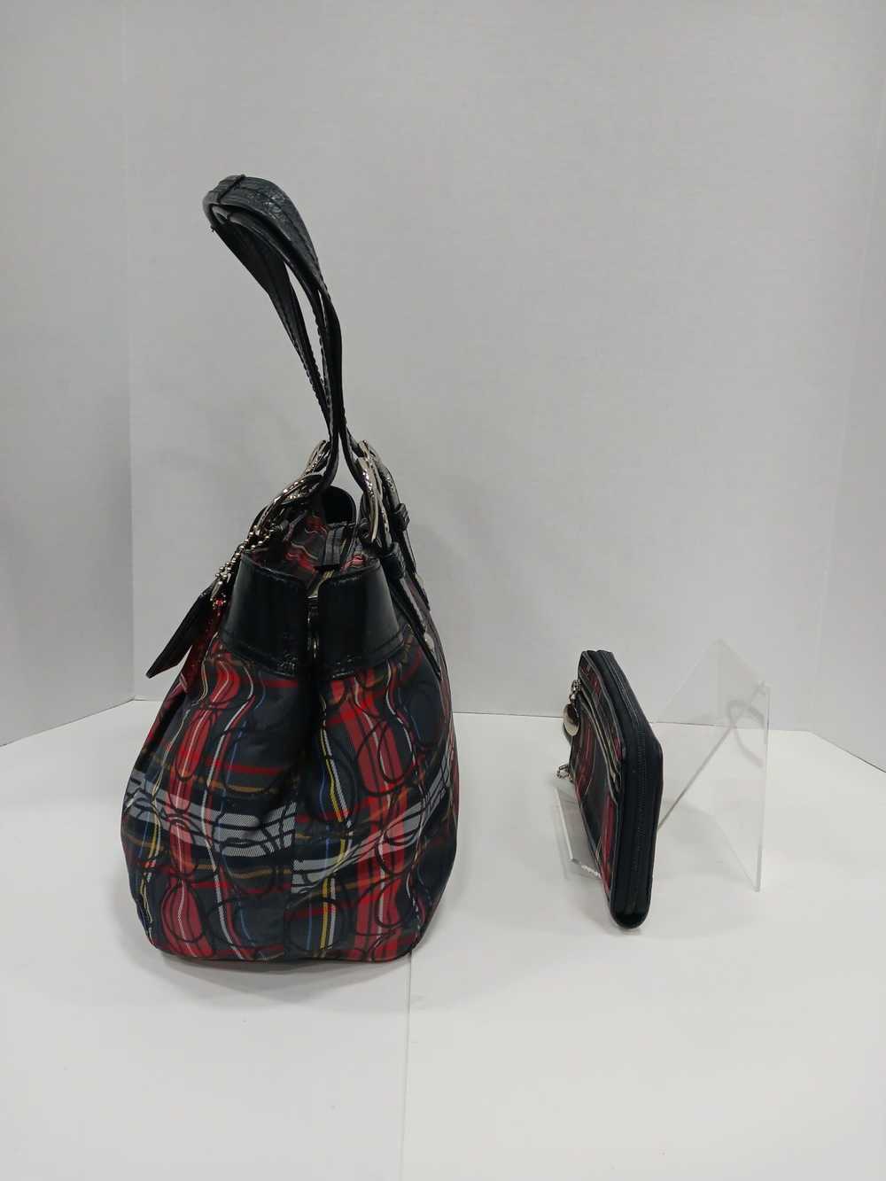 Authentic COACH Signature Canvas Poppy Tartan Pla… - image 6