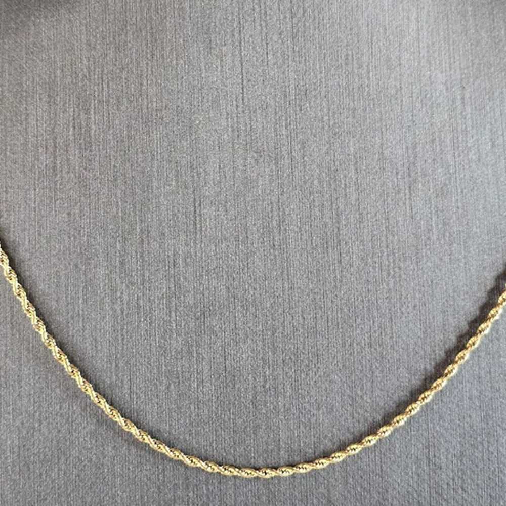 Womens Vintage Estate 10K Yellow Gold Rope Neckla… - image 1