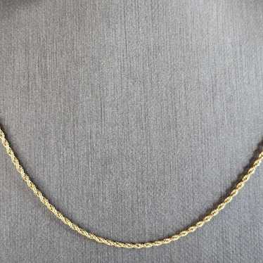 Womens Vintage Estate 10K Yellow Gold Rope Neckla… - image 1