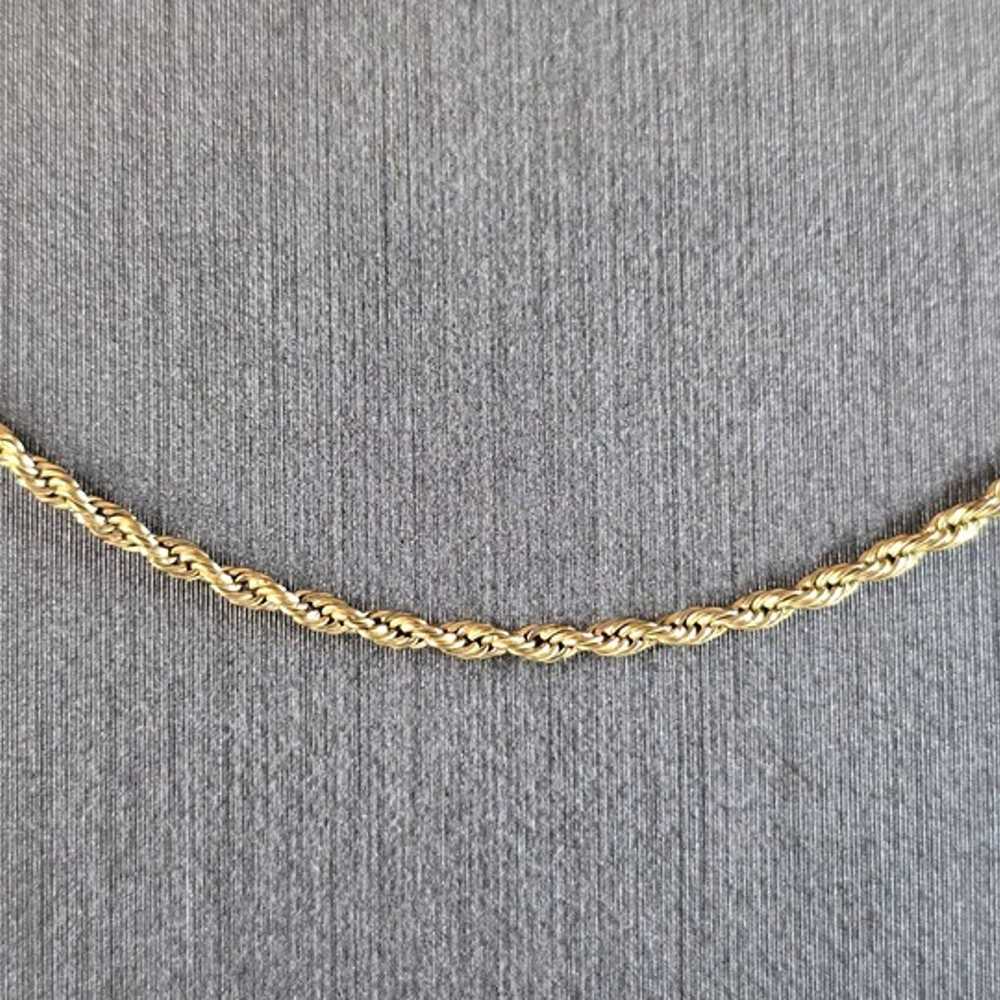 Womens Vintage Estate 10K Yellow Gold Rope Neckla… - image 2