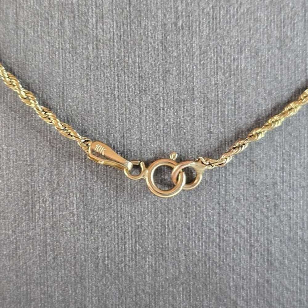 Womens Vintage Estate 10K Yellow Gold Rope Neckla… - image 3