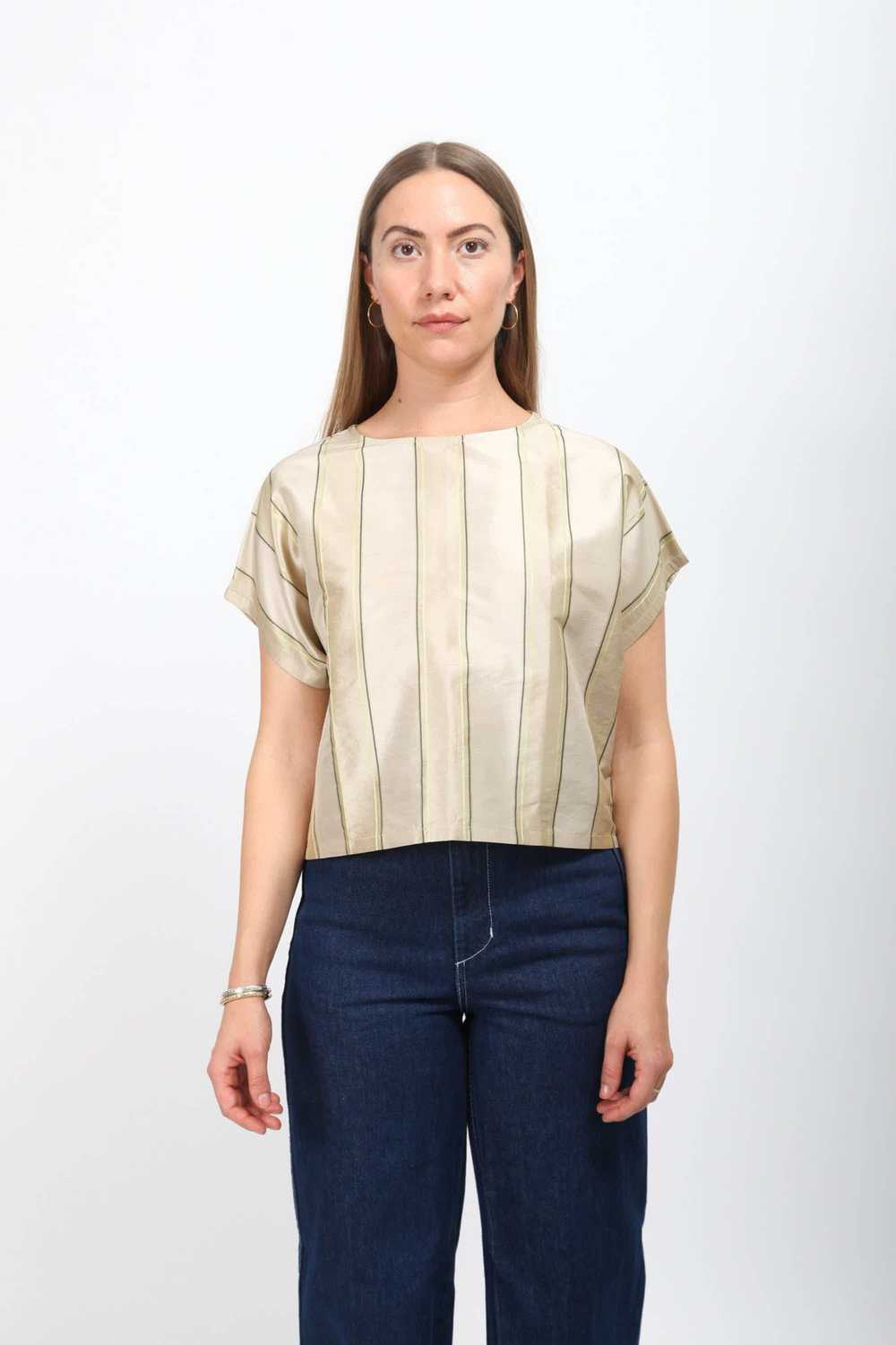 Gravel & Gold Lotte Top - Silk Stripe - image 1