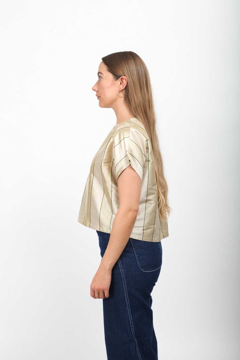 Gravel & Gold Lotte Top - Silk Stripe - image 3