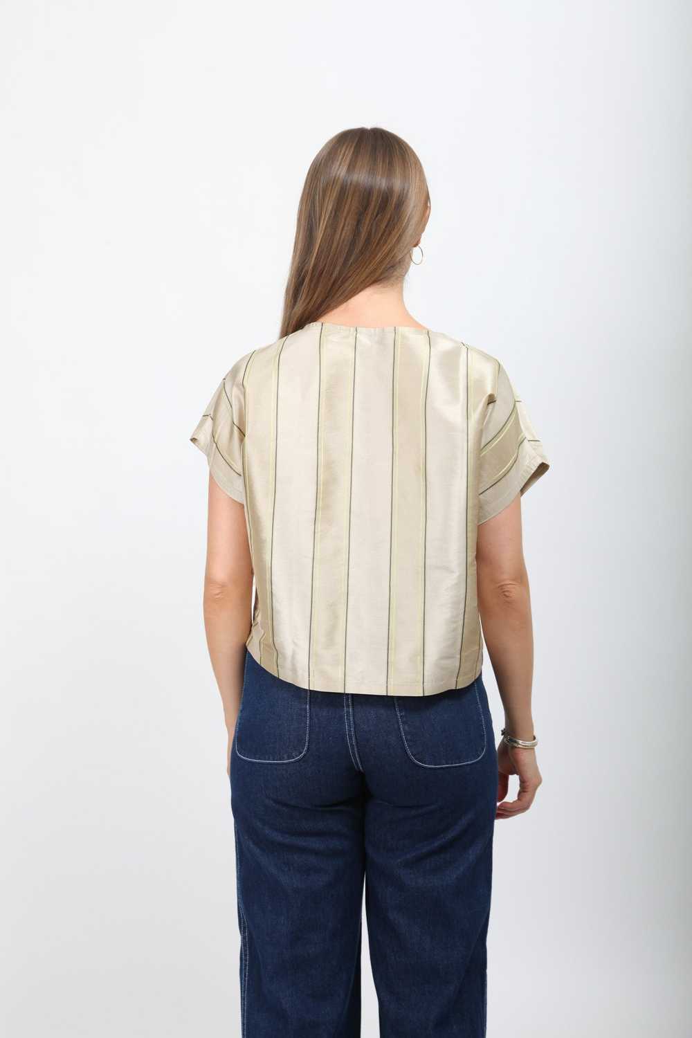 Gravel & Gold Lotte Top - Silk Stripe - image 4