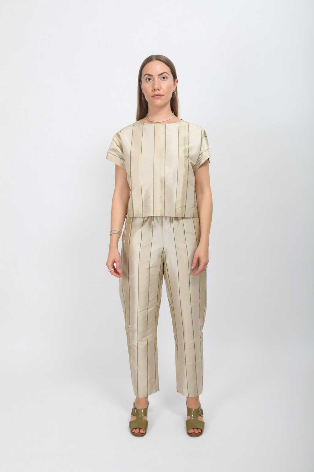 Gravel & Gold Lotte Top - Silk Stripe - image 5