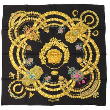 HERMES scarf silk black Carre90 KOSMIMA universe … - image 1