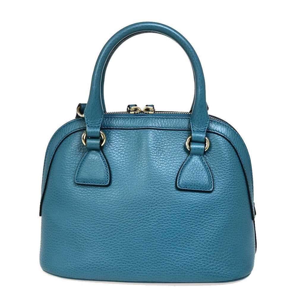 Gucci ssima Blue Leather Handbag (Pre-Owned) - image 2