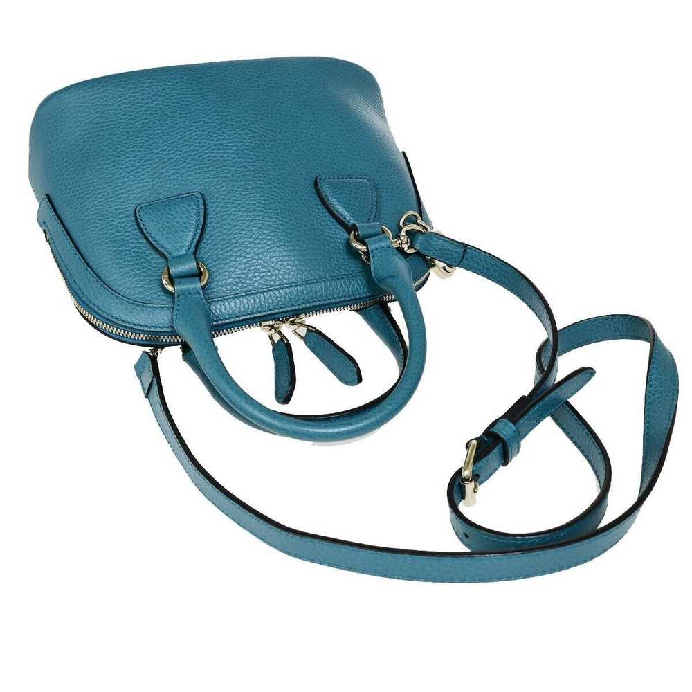 Gucci ssima Blue Leather Handbag (Pre-Owned) - image 4