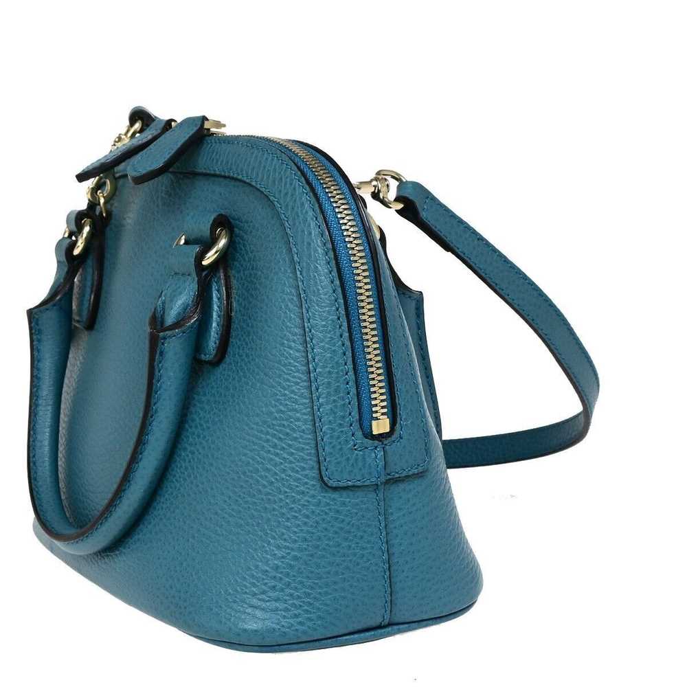 Gucci ssima Blue Leather Handbag (Pre-Owned) - image 8