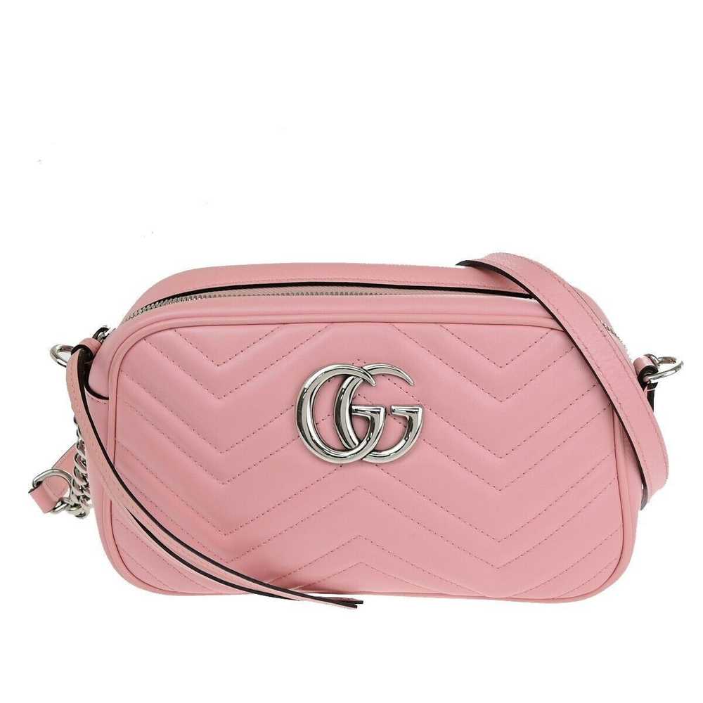 Gucci Gg Marmont Pink Leather Shoulder Bag (Pre-O… - image 1