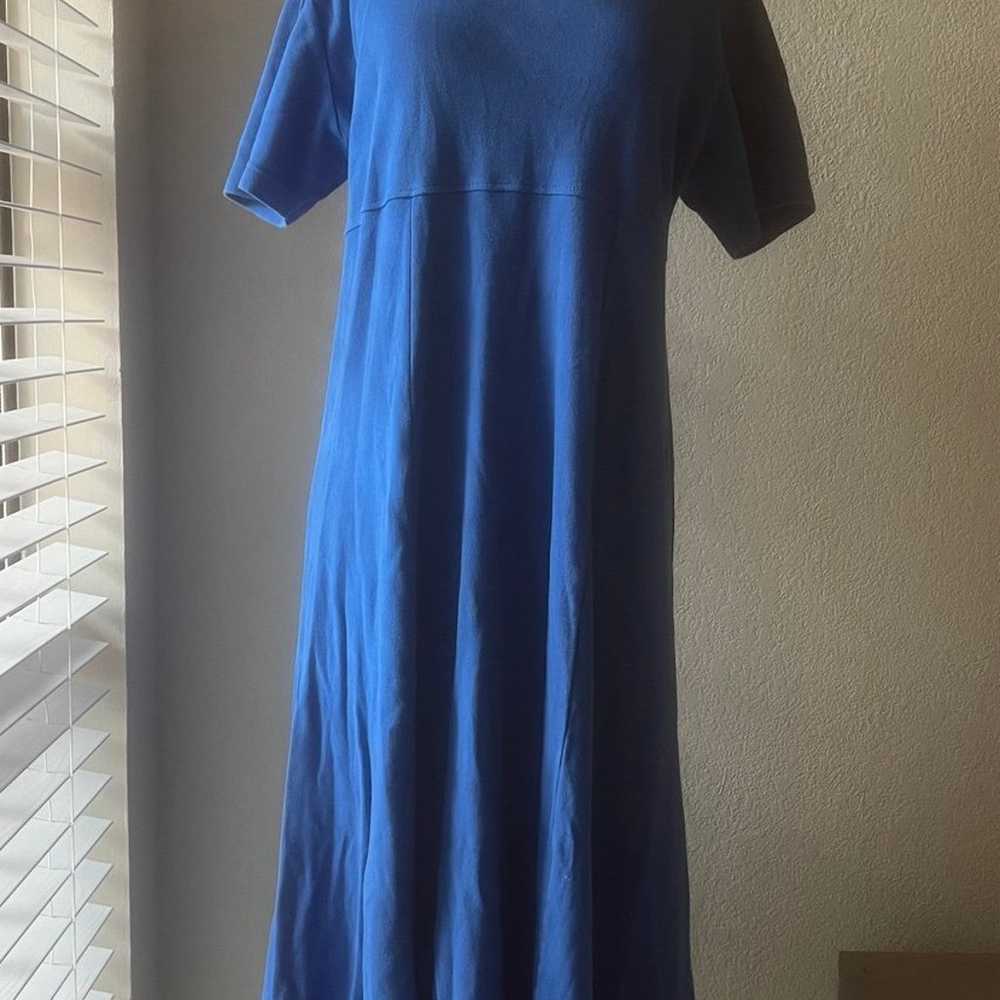 VTG 90s Pierre Cardin 100% cotton long blue maxi … - image 2