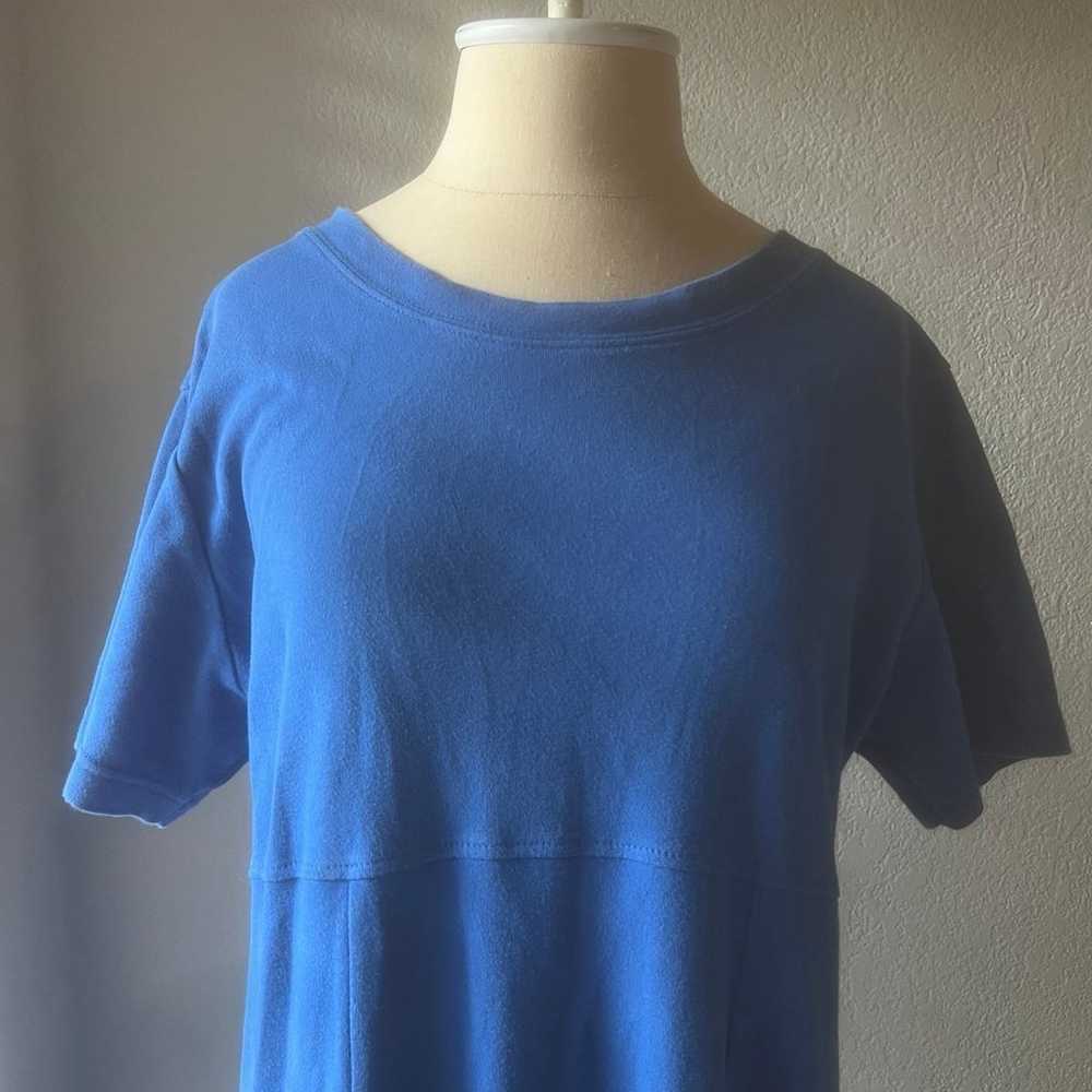 VTG 90s Pierre Cardin 100% cotton long blue maxi … - image 3