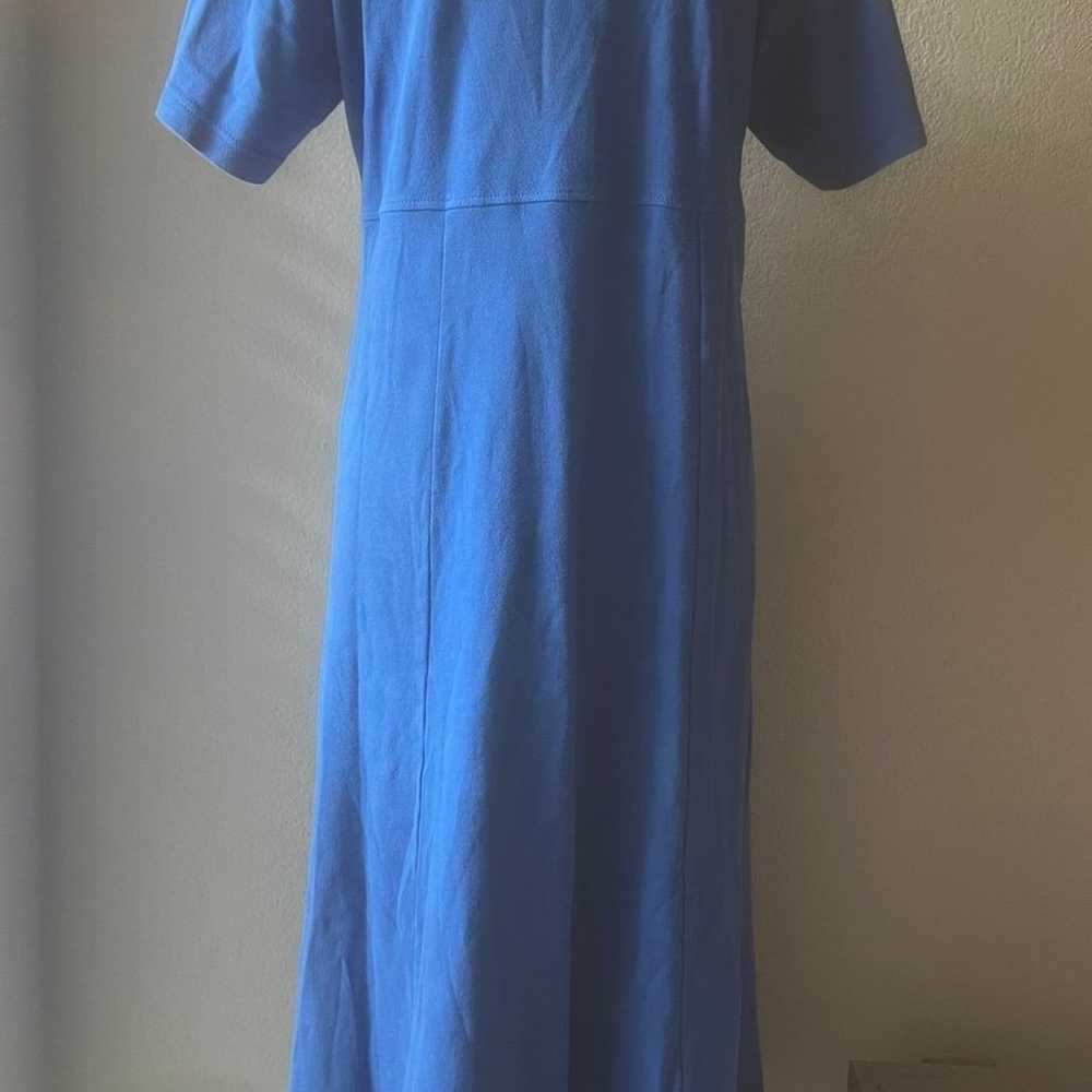 VTG 90s Pierre Cardin 100% cotton long blue maxi … - image 5