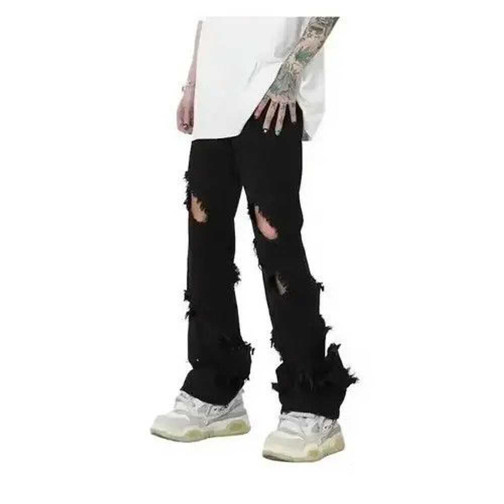 Japanese Brand × Jean × Streetwear Black Distress… - image 2