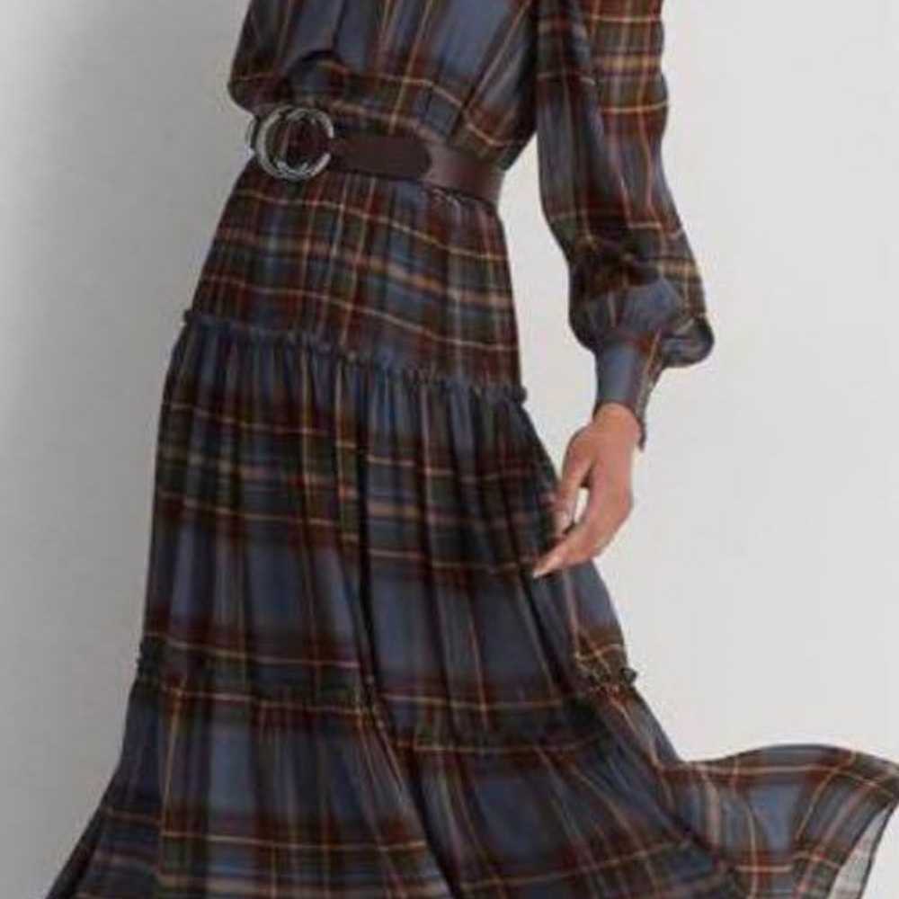 Lauren Ralph Lauren Plaid Turtleneck Long Dress 2 - image 2