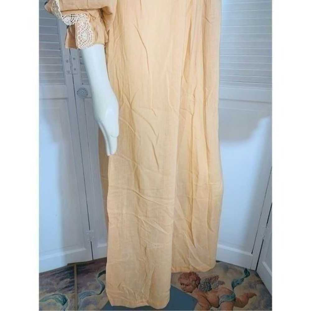 Vintage Butterscotch Cotton Gauze Prairie Maxi Dr… - image 10