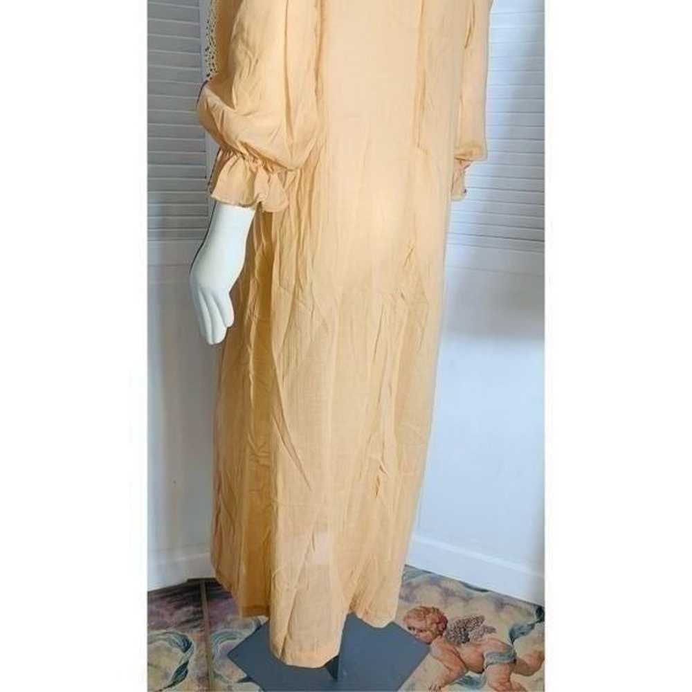 Vintage Butterscotch Cotton Gauze Prairie Maxi Dr… - image 11